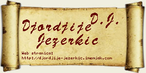 Đorđije Jezerkić vizit kartica